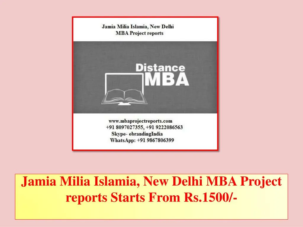 jamia milia islamia new delhi mba project reports starts from rs 1500