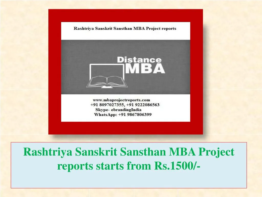 rashtriya sanskrit sansthan mba project reports starts from rs 1500