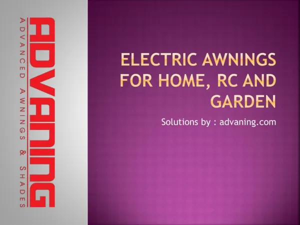 Electric Awnings For Home, RC and Garden