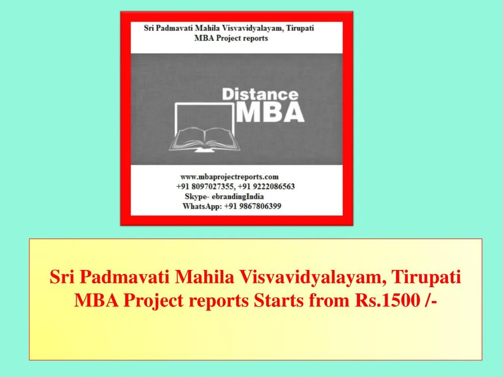 sri padmavati mahila visvavidyalayam tirupati mba project reports starts from rs 1500