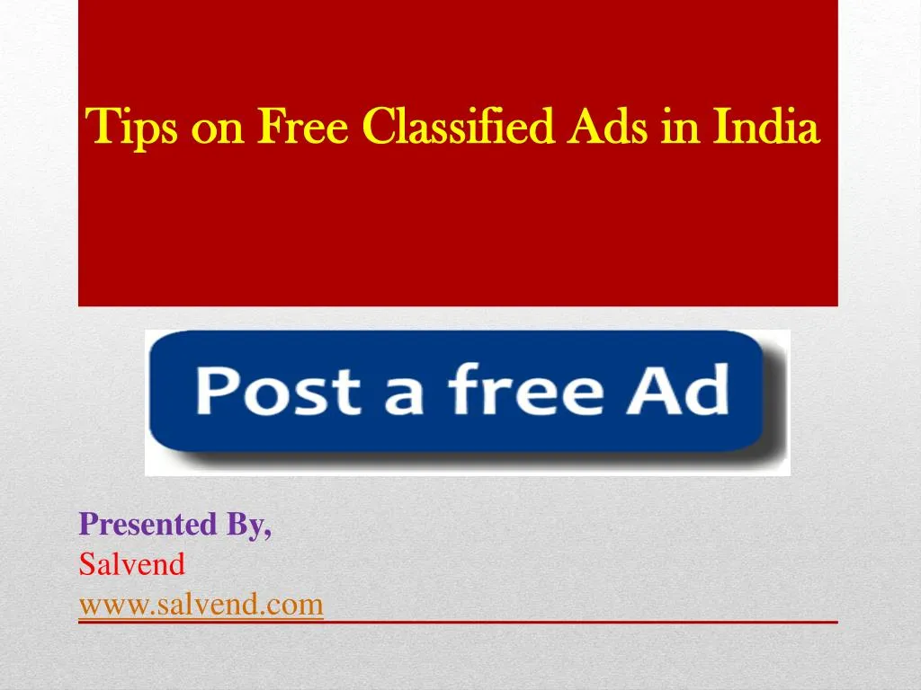 tips on free classified ads in india