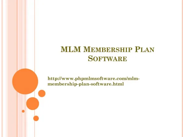 MLM Membership Plan Software