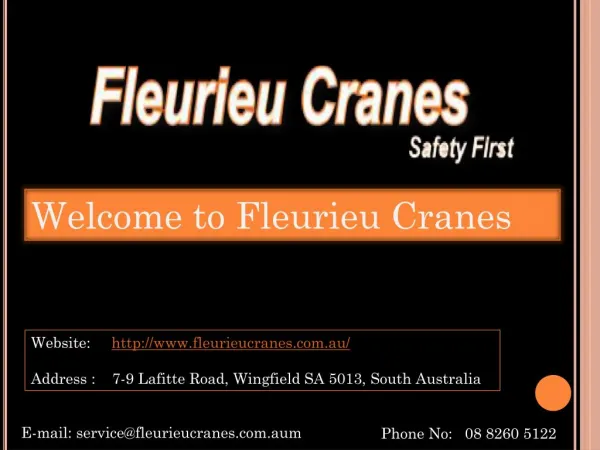 Fleurieu Cranes Hire