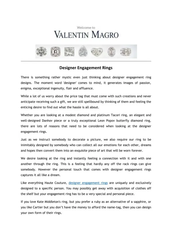 Designer Engagement Rings