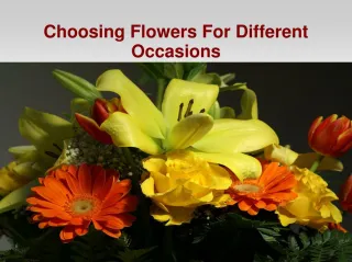 Choosing Flowers For Different Occasions - slide 1