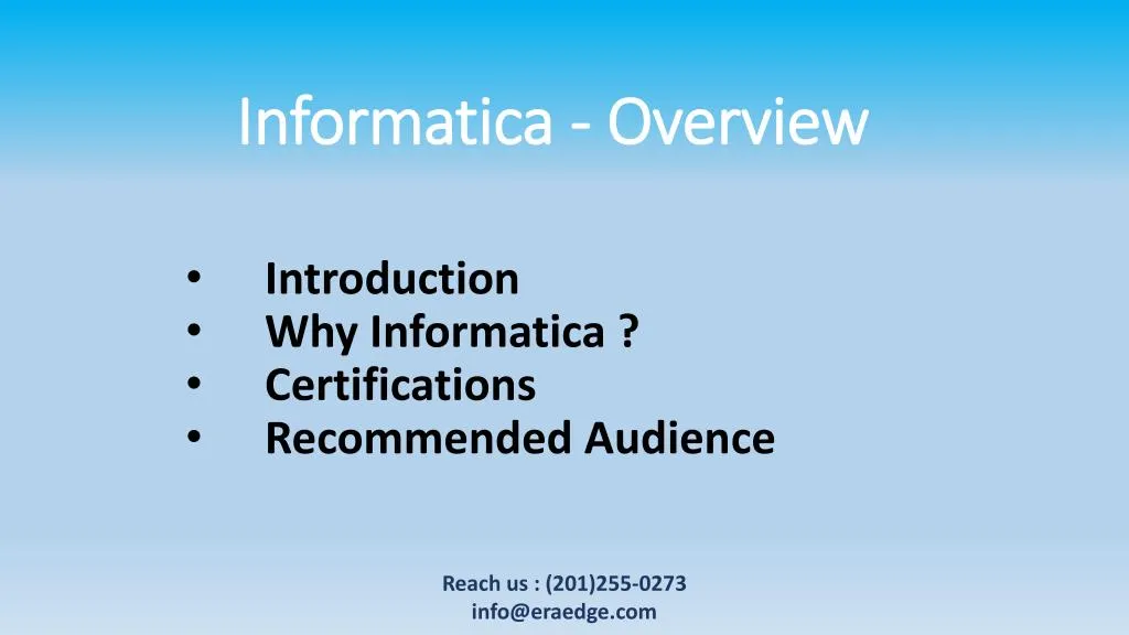 informatica overview