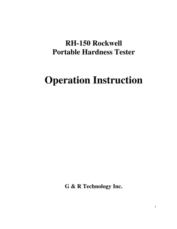 RH-150 Rockwell Portable Hardness Tester