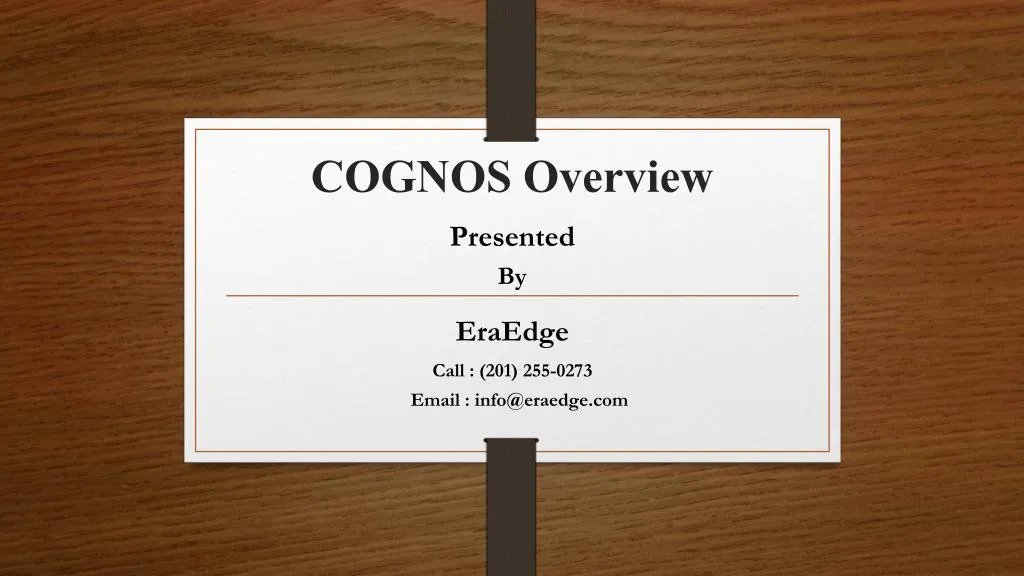 cognos overview