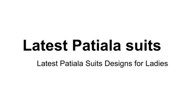 Latest Patiala Salwar suits