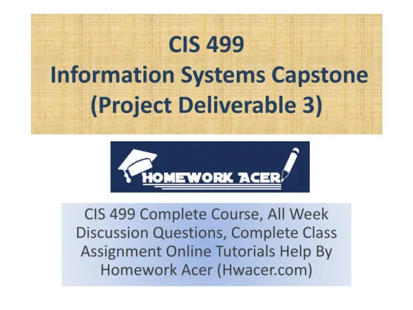 CIS 499 Project Deliverable 3