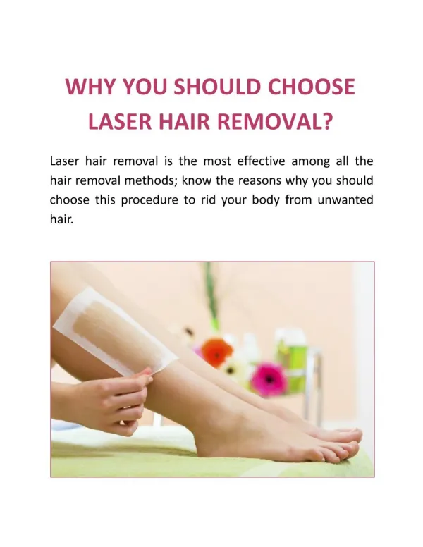 Why You Should Choose Laser Hair Removal In Dubai?