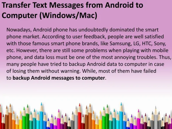 Transfer Text Messages from Android to Computer (Windows and Mac)