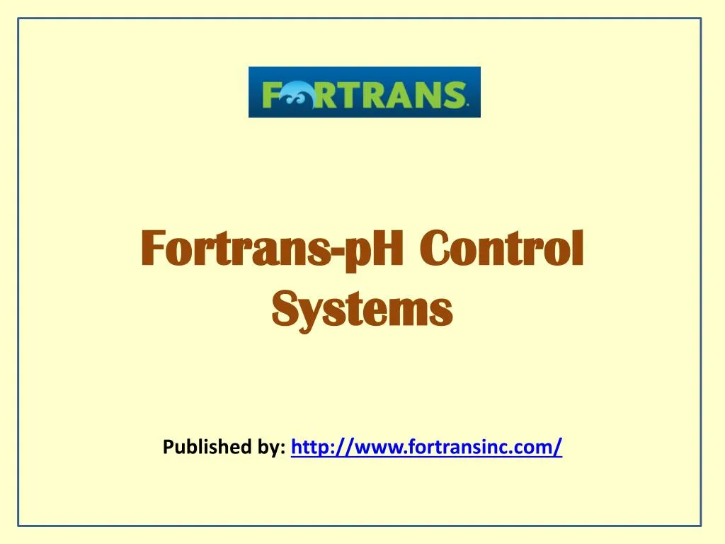 fortrans ph control systems