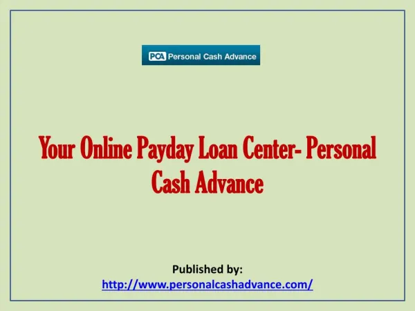 Your Online Payday Loan Cente