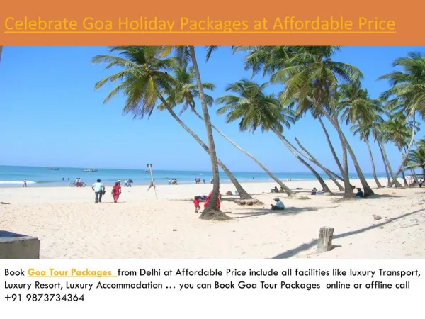 Celebrate goa holiday packages at affordable price