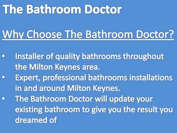 The Bathrooms Doctor In Milton Keynes