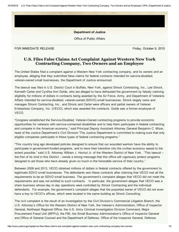 Blog 127 US Files False Claims Act Complaint Against Western