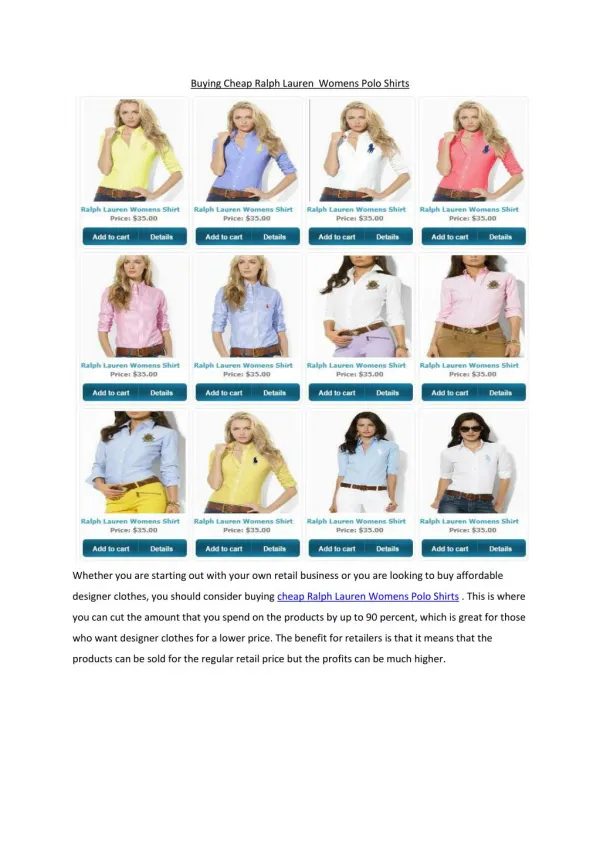 Buying Cheap Ralph Lauren Womens Polo Shirts
