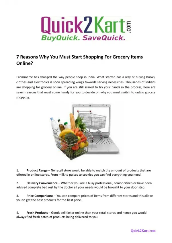 7 Reasons Why You Must Start Shopping For Grocery Items Online?