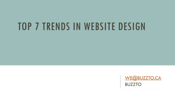 Top 7 Trends in Website Design