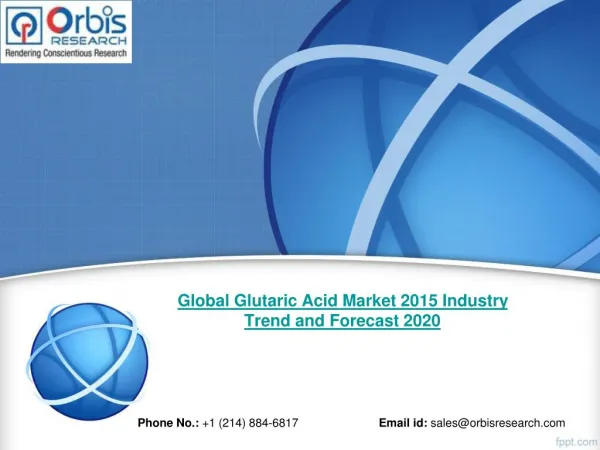 The Outlook of Global Glutaric Acid Market in 2015