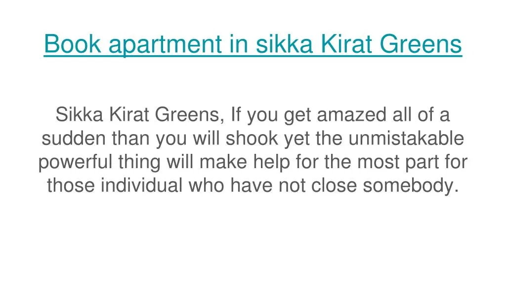book apartment in sikka kirat greens
