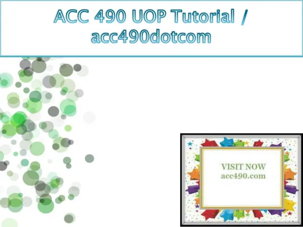 ACC 490 UOP Tutorial / acc490dotcom