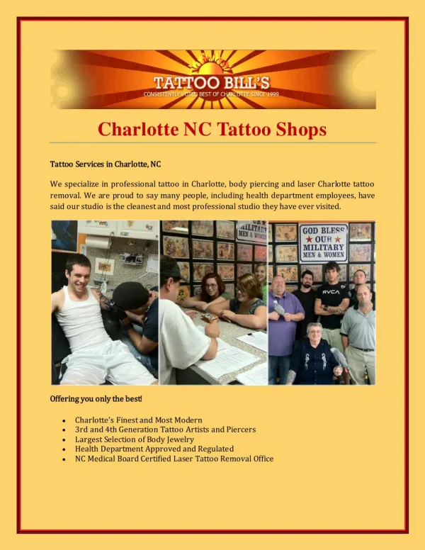 Charlotte NC Tattoo Shops