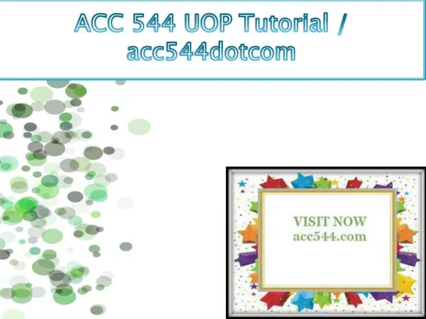 ACC 544 UOP Tutorial / acc544dotcom