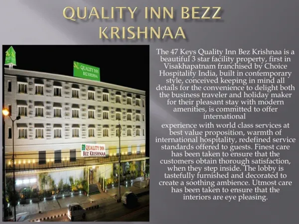 Hotel Quality Inn Bezz Krishnaa