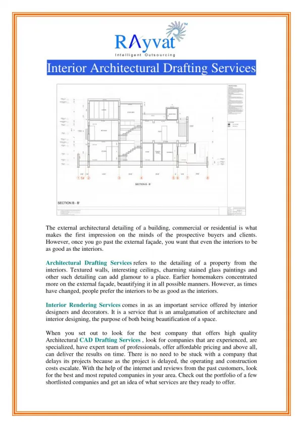 Interior Architectural Drafting Services