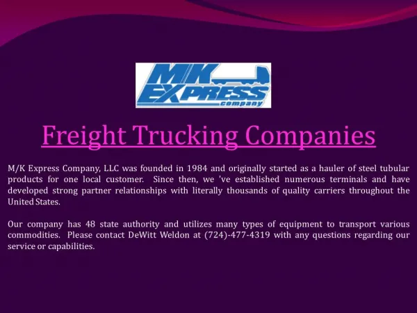 Freight Trucking Companies