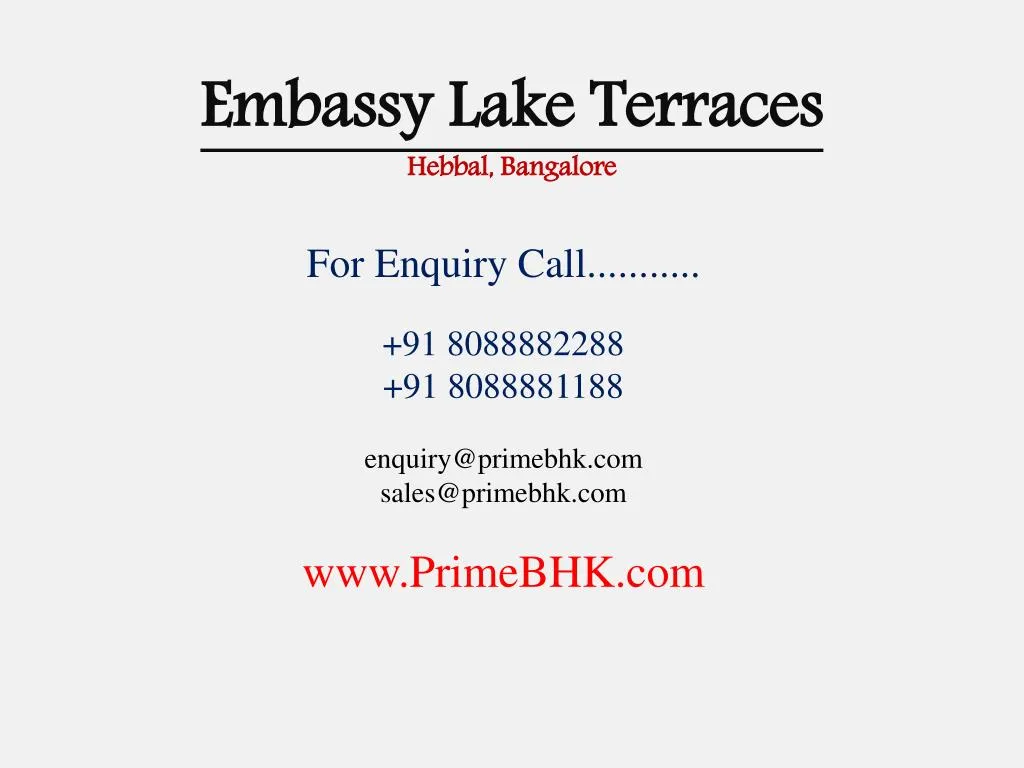 embassy lake terraces hebbal bangalore