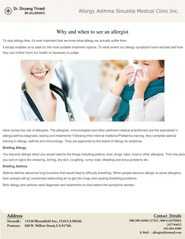 Why and when to see an allergist