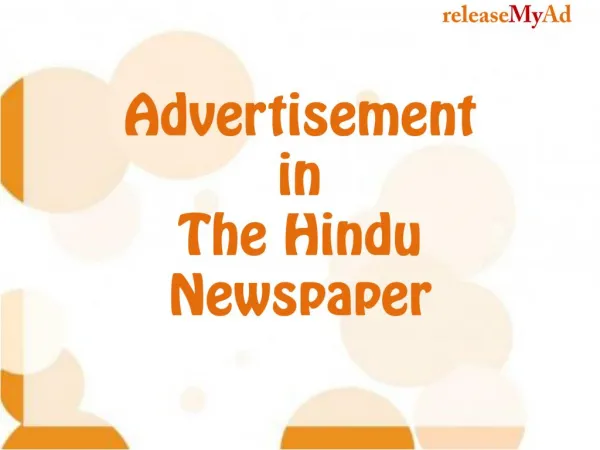 Easy Ad Booking in Hindu for classifieds, matrimonials, etc.