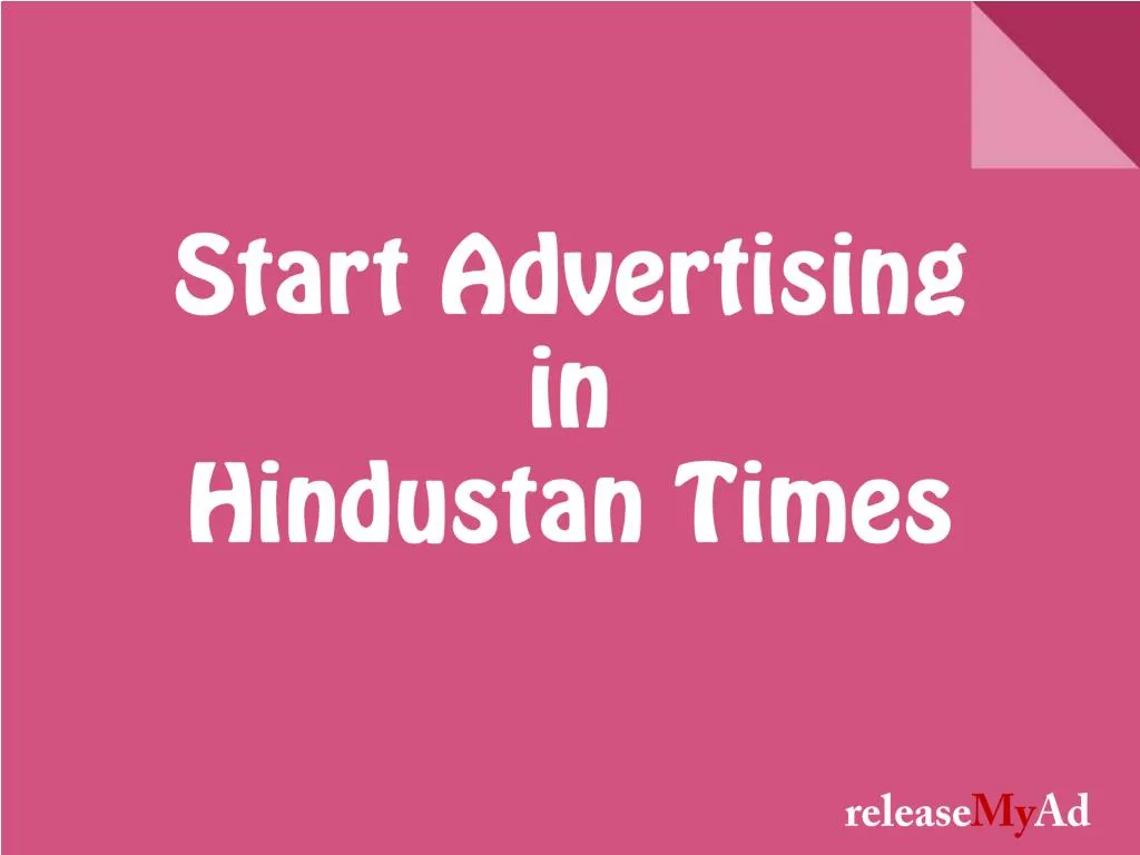 start advertising in hindustan times