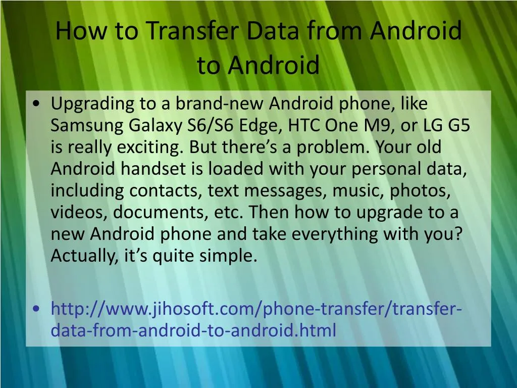 how to transfer data from android to android