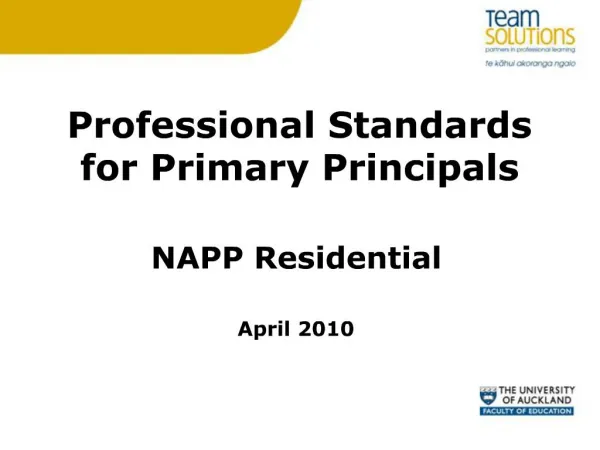Professional Standards for Primary Principals