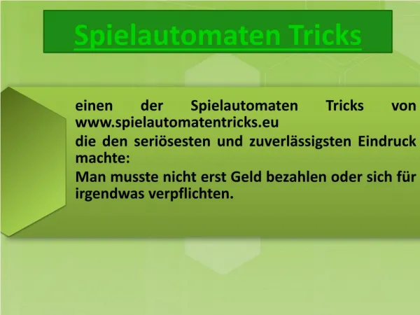 Spielautomaten Tricks