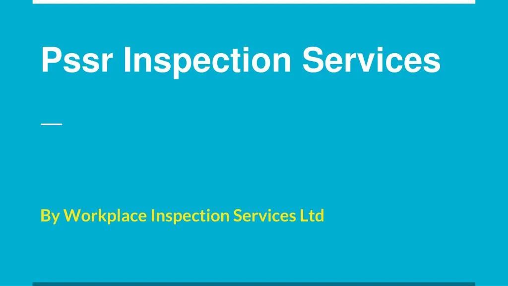 pssr inspection services