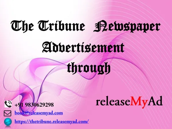 The Tribune Newspaper Advertisement booking through releaseMyAd