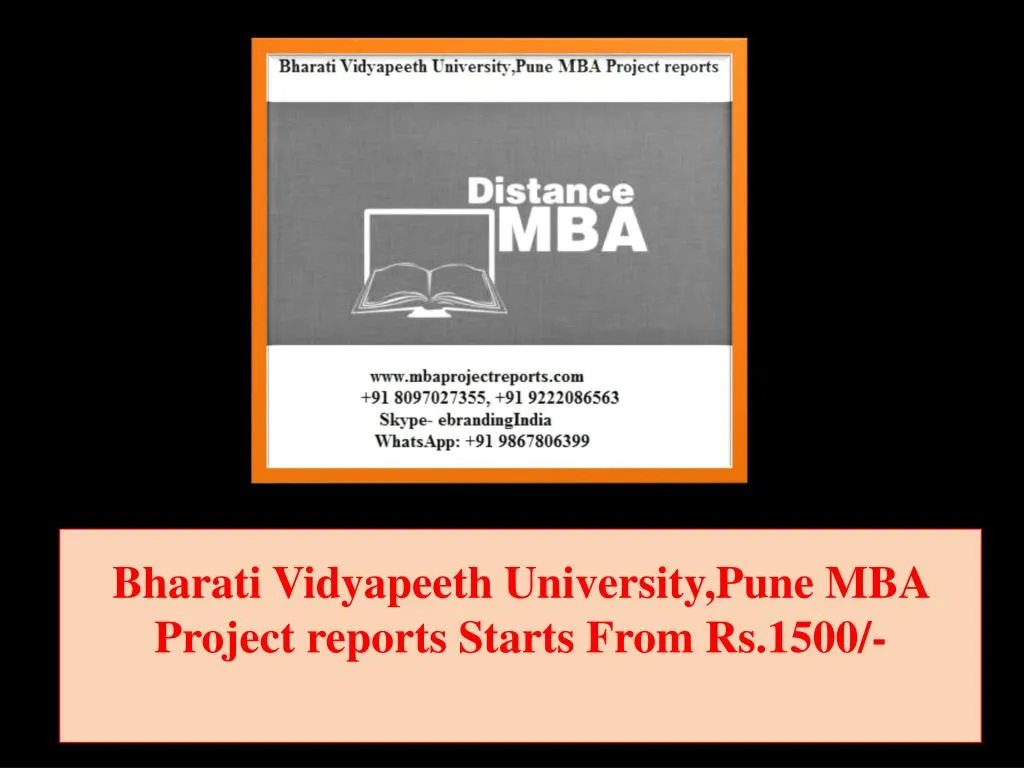 bharati vidyapeeth university pune mba project reports starts from rs 1500