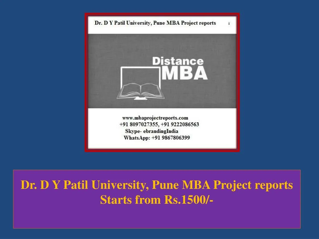 dr d y patil university pune mba project reports starts from rs 1500
