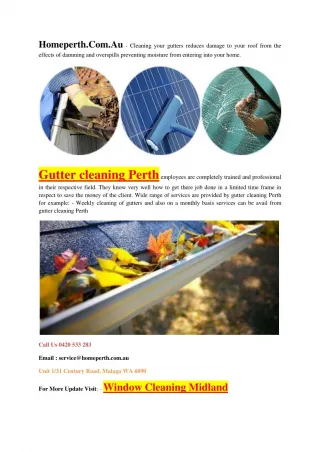 Find Best Gutter Cleaning Service Perth - slide 1