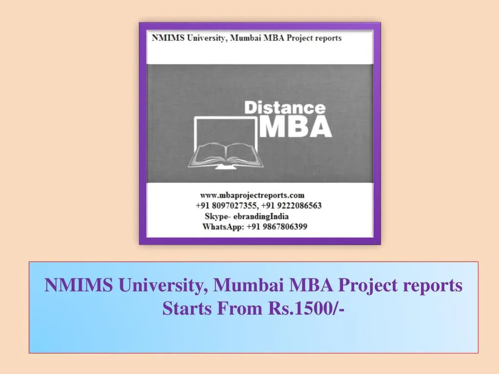 nmims university mumbai mba project reports starts from rs 1500