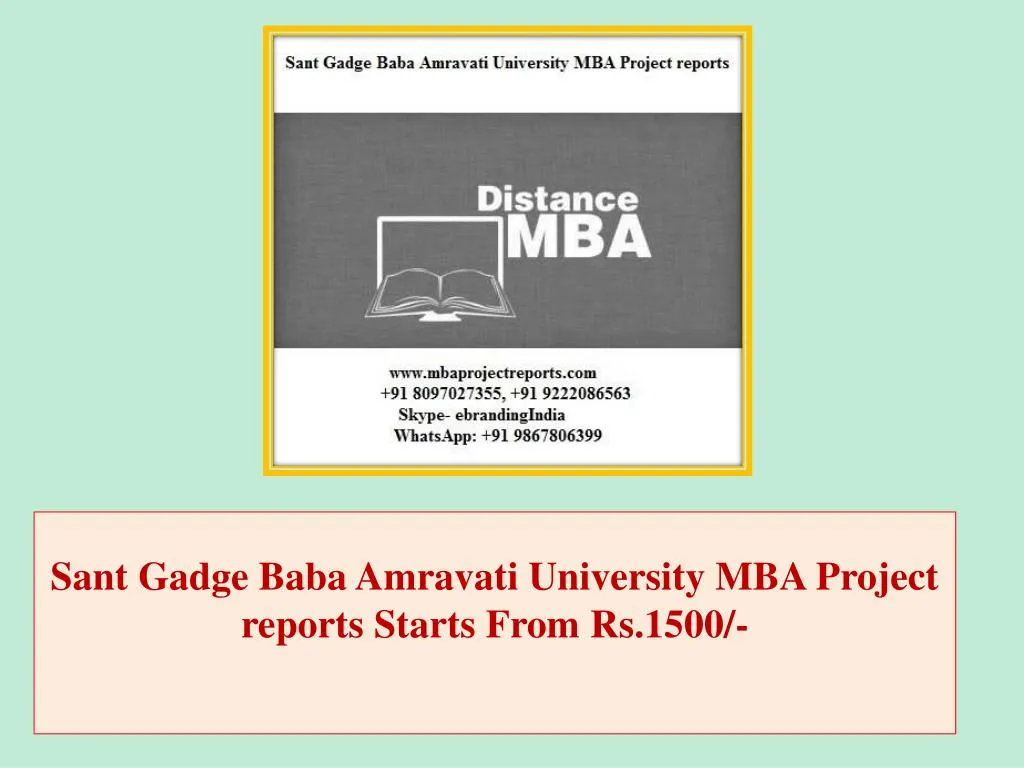 sant gadge baba amravati university mba project reports starts from rs 1500