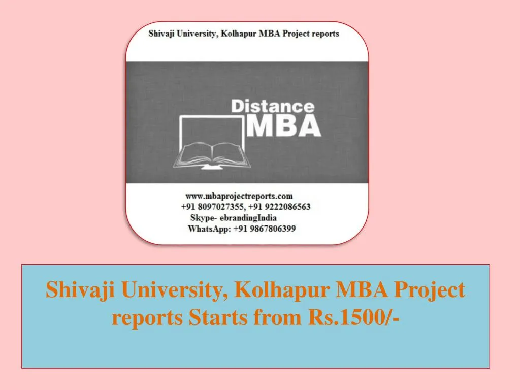 shivaji university kolhapur mba project reports starts from rs 1500