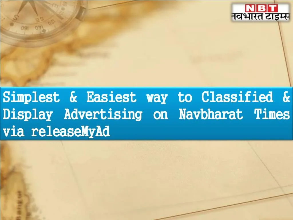 simplest easiest way to classified display advertising on navbharat times via releasemyad