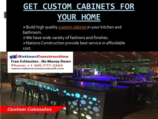 Get Custom Cabinates for your Home