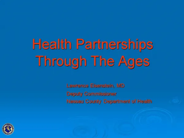 Health Partnerships Through The Ages